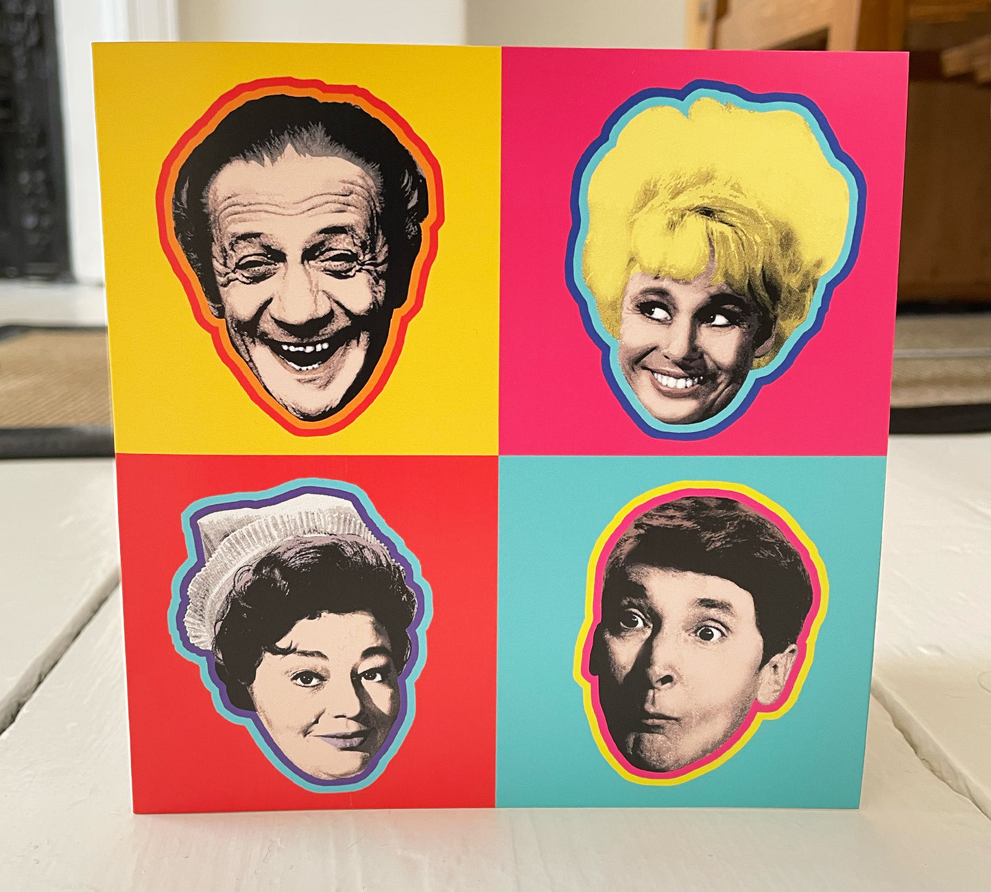 Carry on Film Greetings Card | Sid, Barbara, Hatty, Kenneth | Carry on Movie Pop Art Style Card | Fun Square Birthday Card