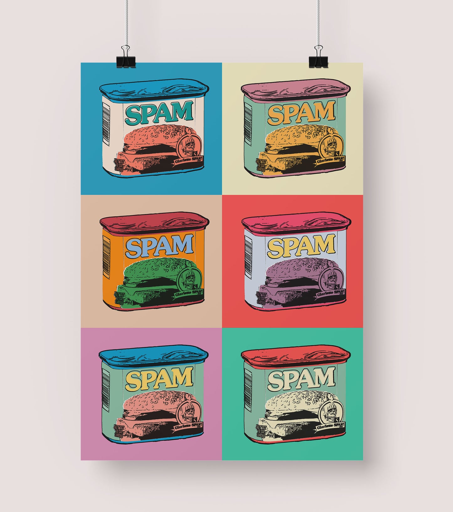 Warhol Spam 6 Panel Pop Art Print | Kitchen Art