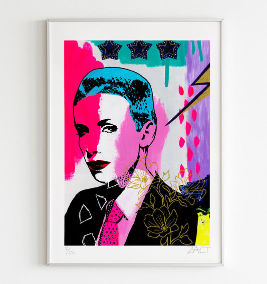 80's Annie Lennox Limited Edition Pop Art Print | Signed Giclee Print