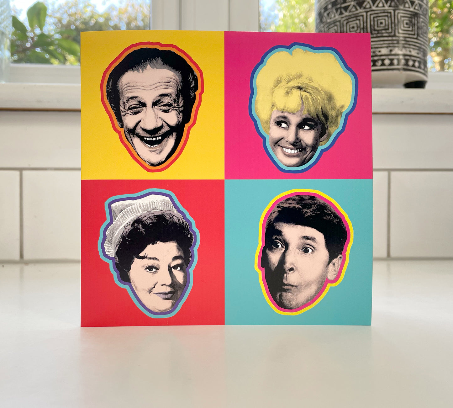 Carry on Film Greetings Card | Sid, Barbara, Hatty, Kenneth | Carry on Movie Pop Art Style Card | Fun Square Birthday Card