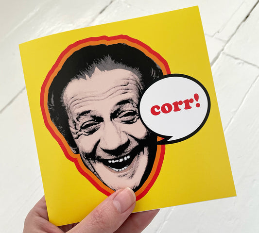 Carry on Sid James Greetings Cards | Colourful Retro Pop Art Style Cards | Fun greetings Cards