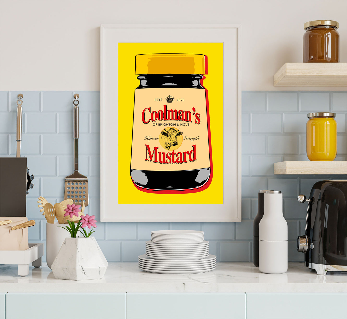 Coolman's Mustard Pop Art Print | Kitchen Pop Art