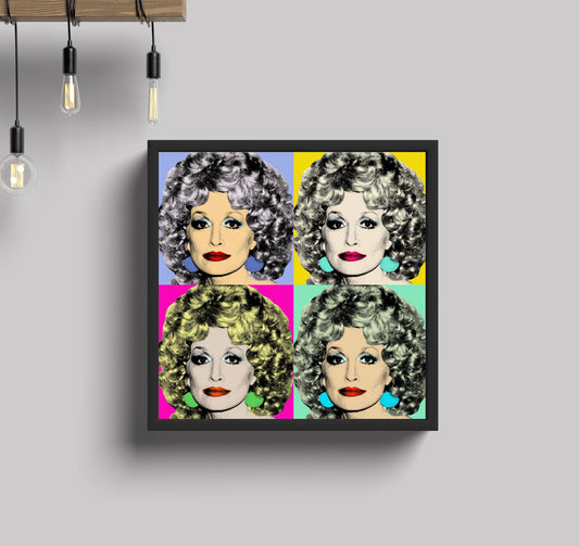 Warhol Dolly Parton Pop Art Print | 80's Art | Retro Poster