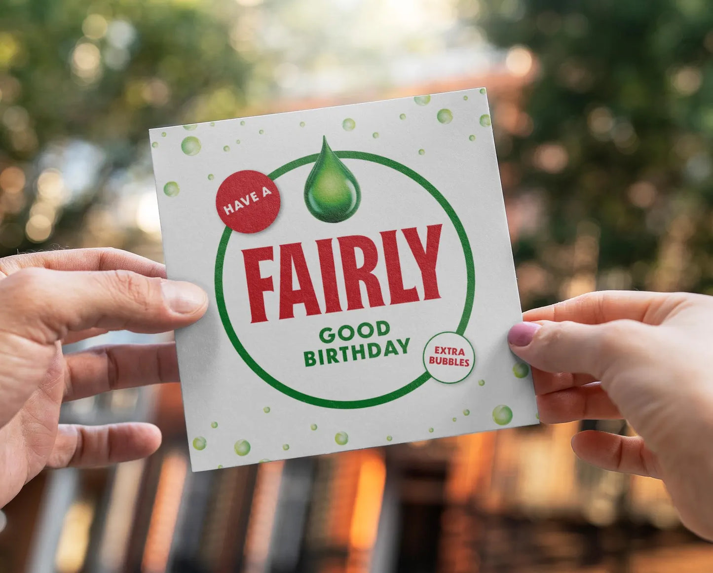 Fairy Liquid Parody Birthday Card: Cheeky Square Greetings Card