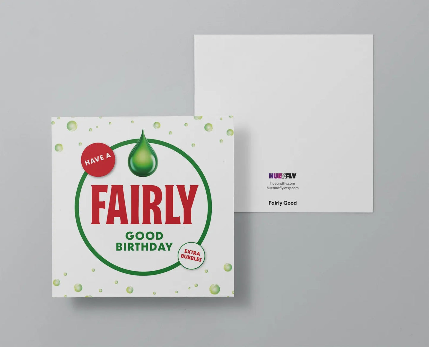Fairy Liquid Parody Birthday Card: Cheeky Square Greetings Card