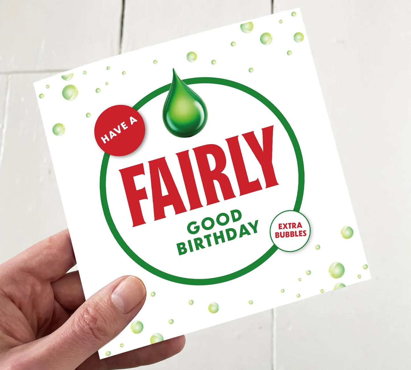 Fairy Liquid Parody Birthday Card: Cheeky Square Greetings Card