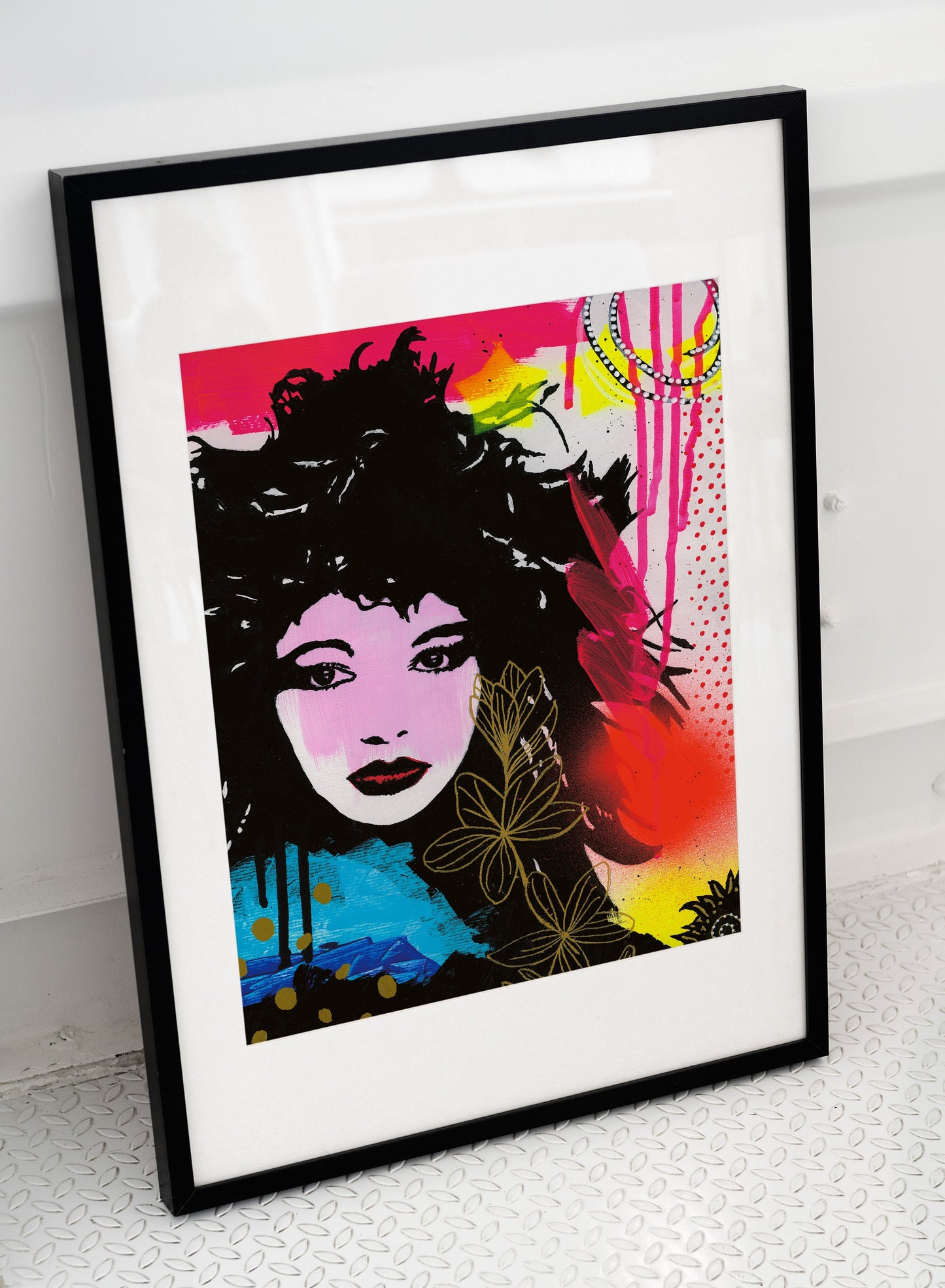 Kate Bush Pop Art Print Giclee in Frame with mount