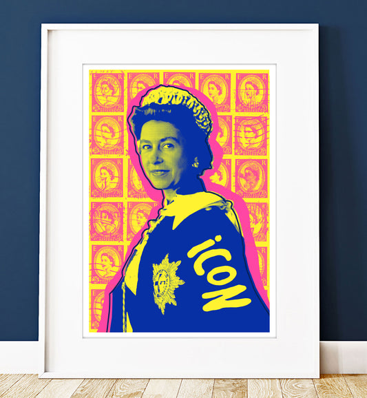 Warhol Queen Elizabeth Pop Art Print | British Queen Commemorative Art Print | Wall Art