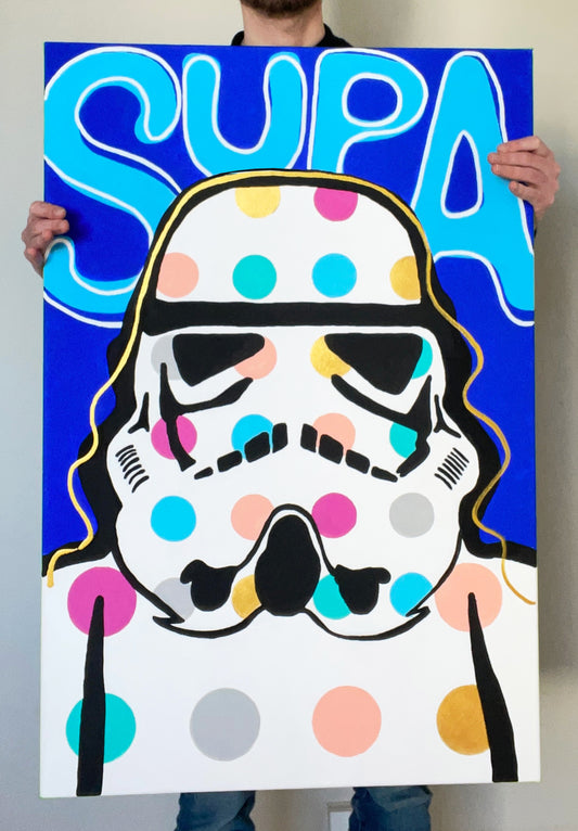 Stormtrooper Original Canvas | Pop Art Mixed Media