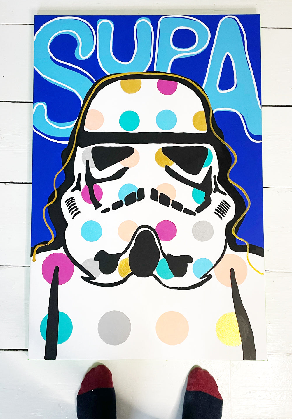 Stormtrooper Original Canvas | Pop Art Mixed Media