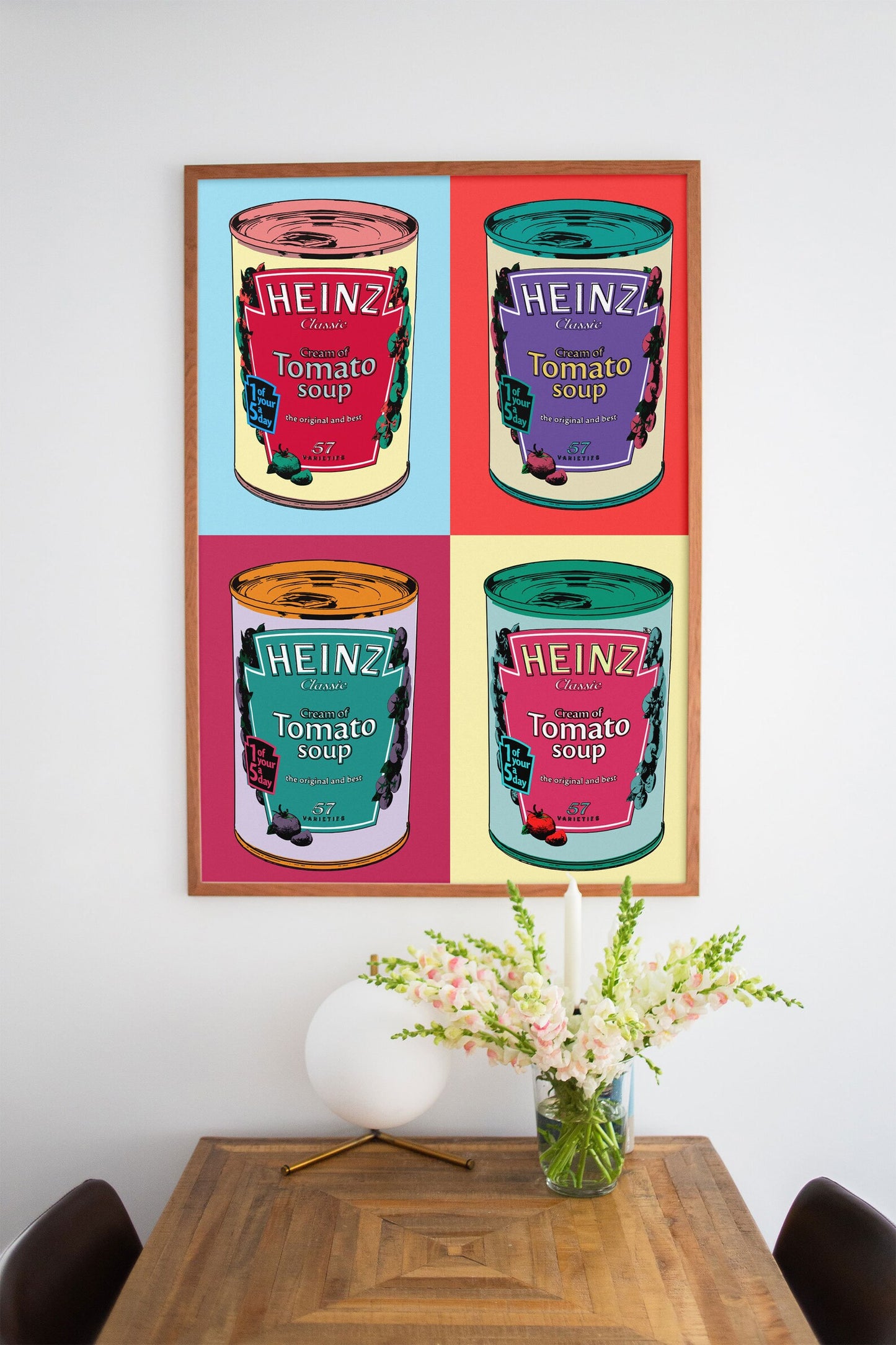 Warhol Tomato Soup Pop Art Print | Foodie Gift | Kitchen Wall Art | Poster