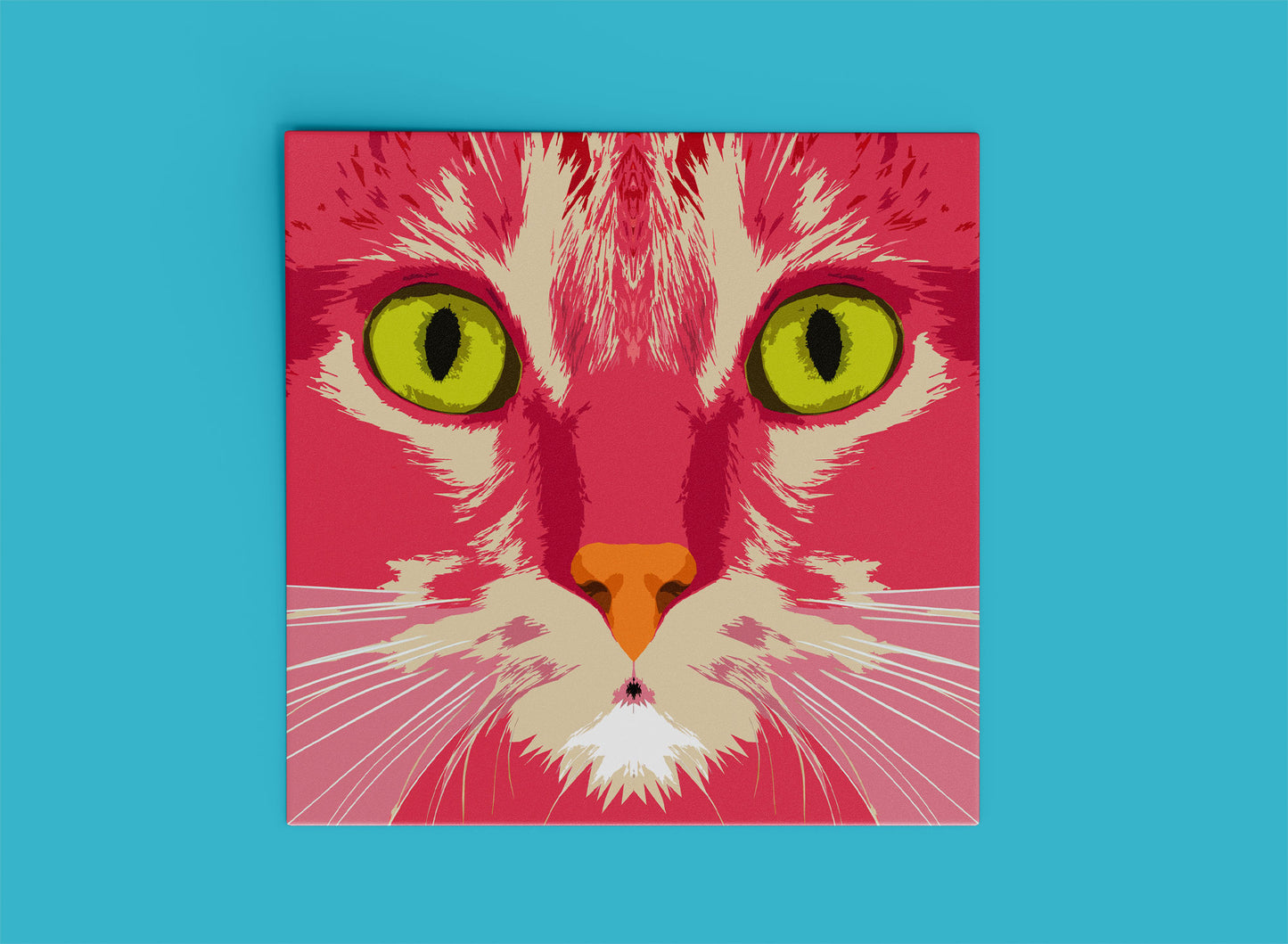 Cat Pop Art Pet Portrait | Cat Lovers Square Print