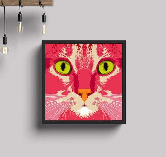 Cat Pop Art Pet Portrait | Cat Lovers Square Print